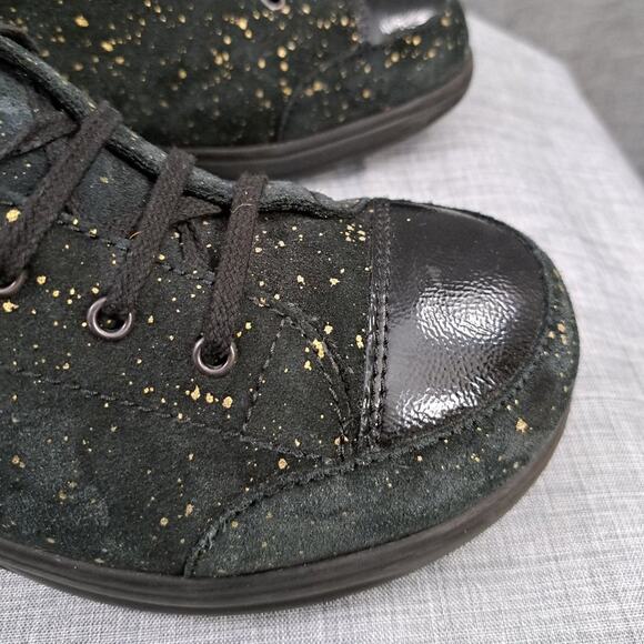 Finn Comfort Ikebukuro Black Nubuck Glitter Sneaker Shoes Women's 7.5 US - Picture 8 of 13